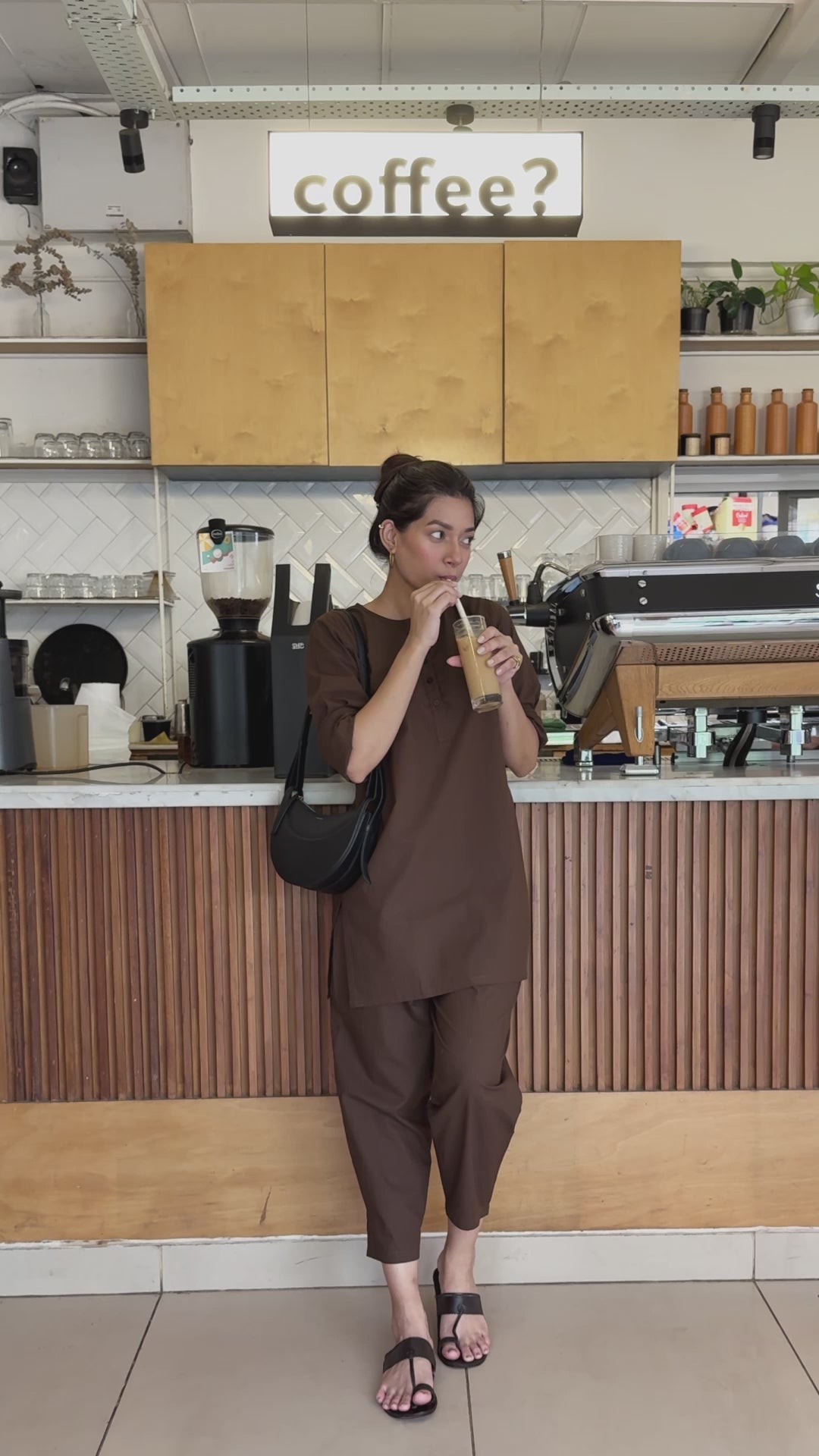 Iced Coffee Set in Espresso Brown