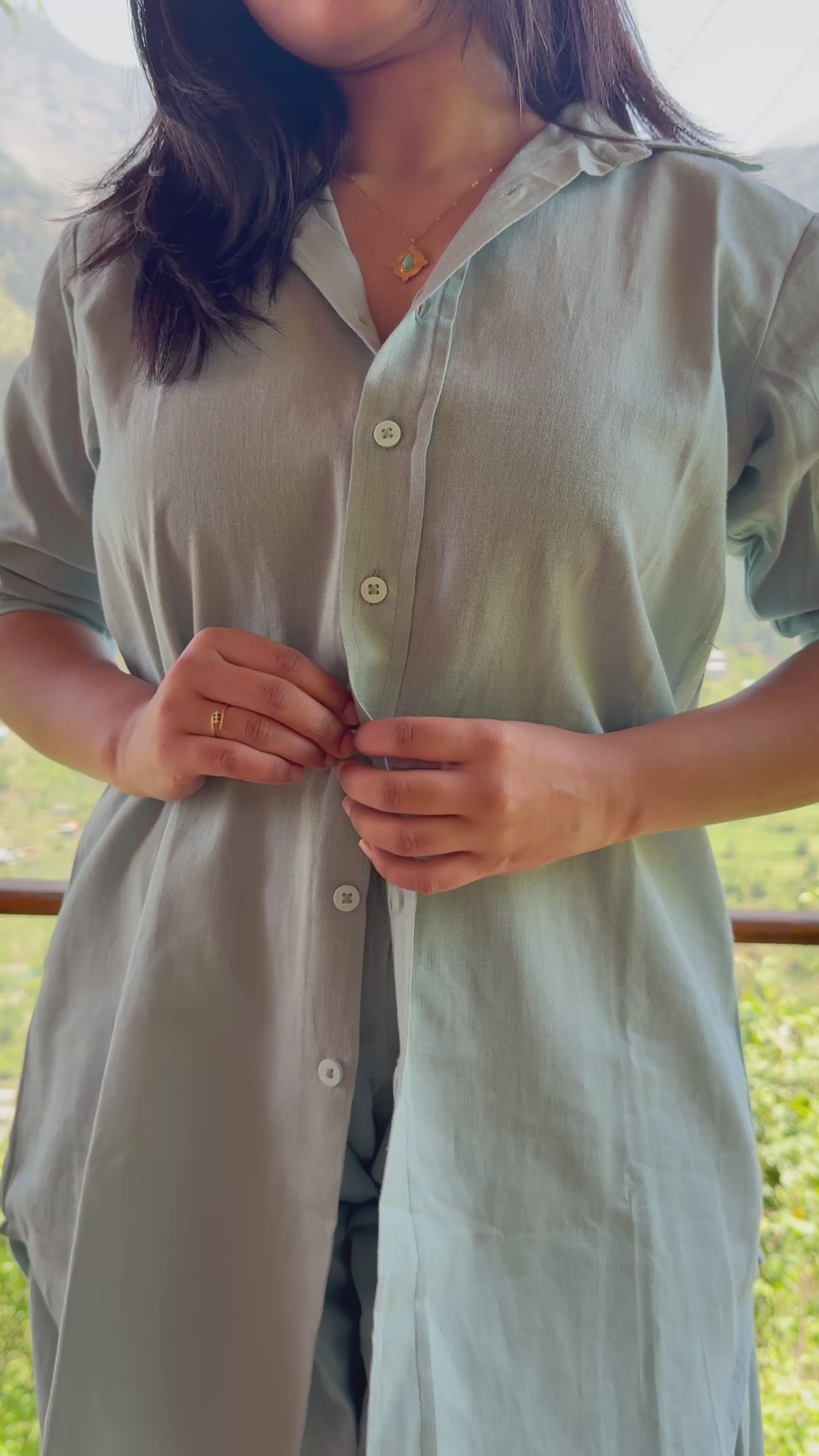 Slow Life Co-Ord Set in Sea Green