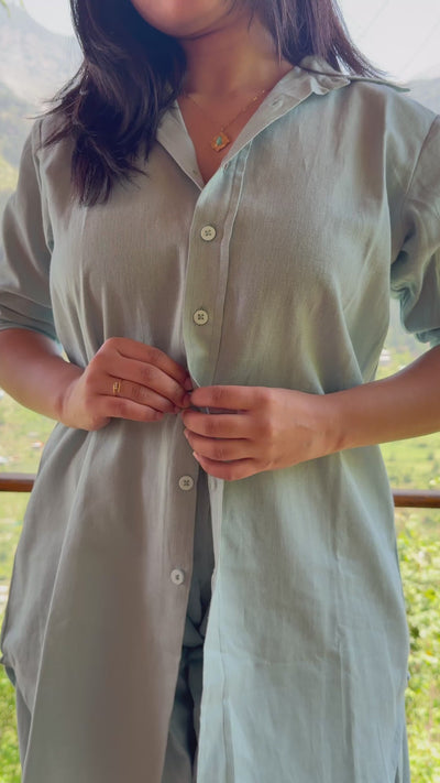 Slow Life Co-Ord Set in Sea Green