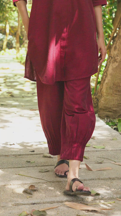 Sunday Paper Co-ord Set in Mellow Red