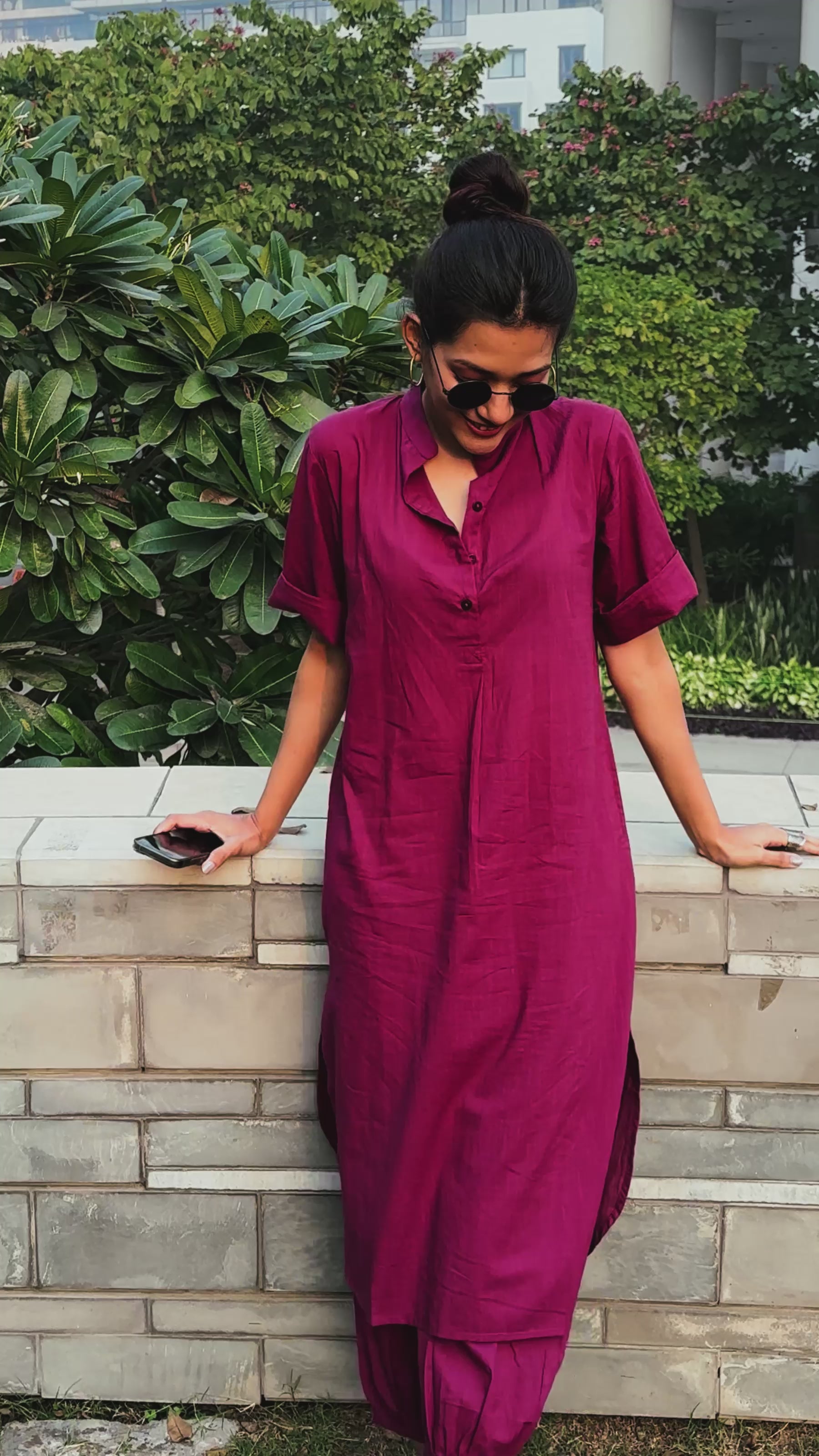 Butter Toast Kurta Co-Ord Set in Burgundy