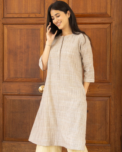Paper Plane Kurta in Brown