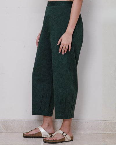 Silver Hoops Pants in Deep Green