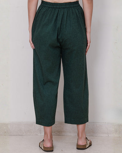 Silver Hoops Pants in Deep Green