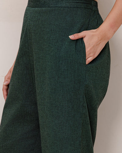 Silver Hoops Pants in Deep Green