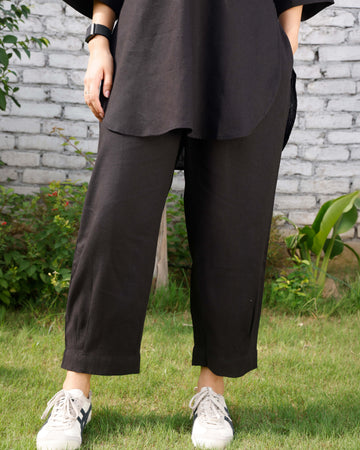 Silver Hoops Pants in Black