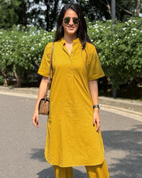 Butter Toast Kurta in Mustard