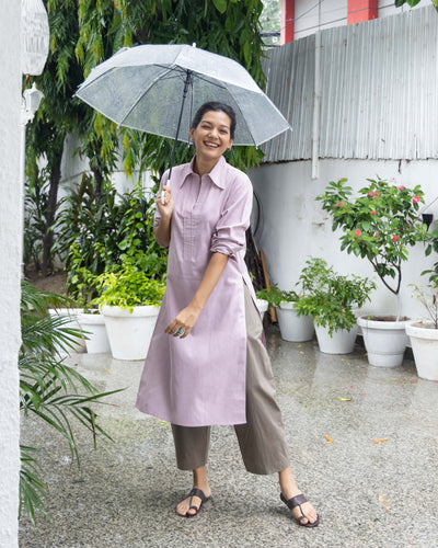 Sticky Note Kurta in Fresh Lilac