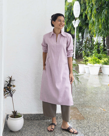 Sticky Note Kurta in Fresh Lilac