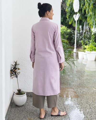 Sticky Note Kurta Set in Fresh Lilac