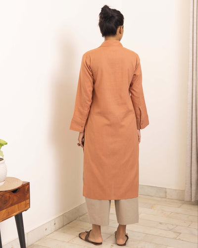 Sticky Note Kurta in Dusty Peach