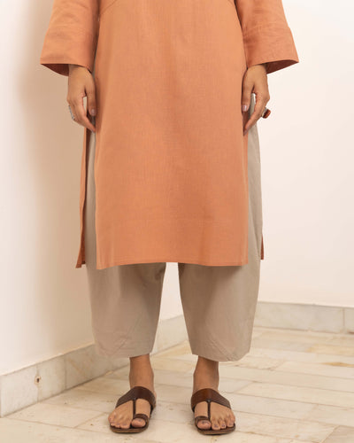 Sticky Note Kurta Set in Dusty Peach