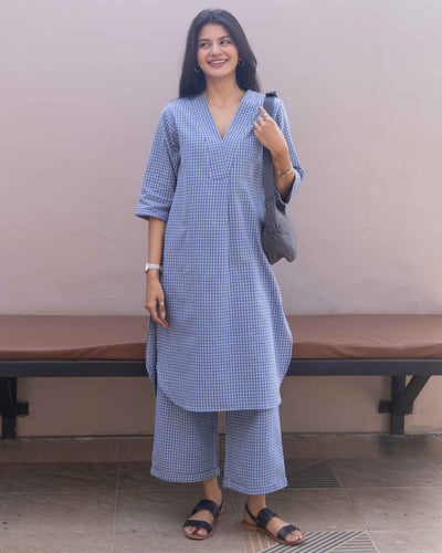 Sudoku Co-ord Set in Slate Blue