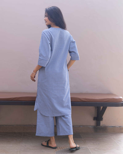 Sudoku Co-ord Set in Slate Blue