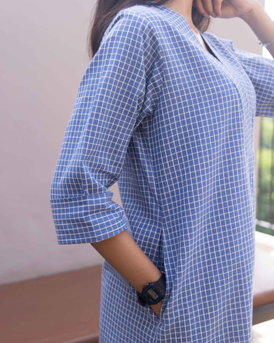 Sudoku Co-ord Set in Slate Blue