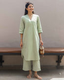 Sudoku Kurta in Sage Green