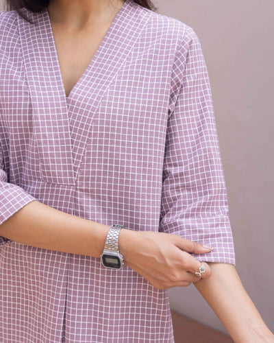 Sudoku Co-ord Set in Dusty Lilac