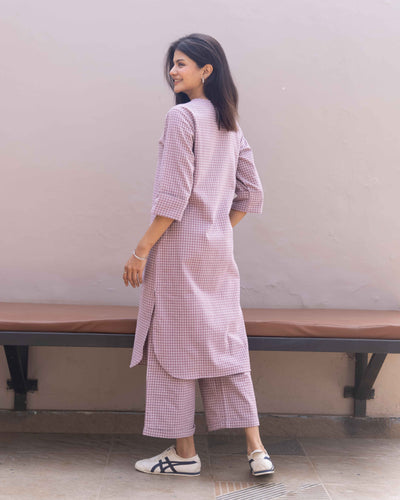 Sudoku Co-ord Set in Dusty Lilac