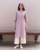 Sudoku Co-ord Set in Dusty Lilac with Ivory Pants