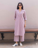 Sudoku Kurta in Dusty Lilac